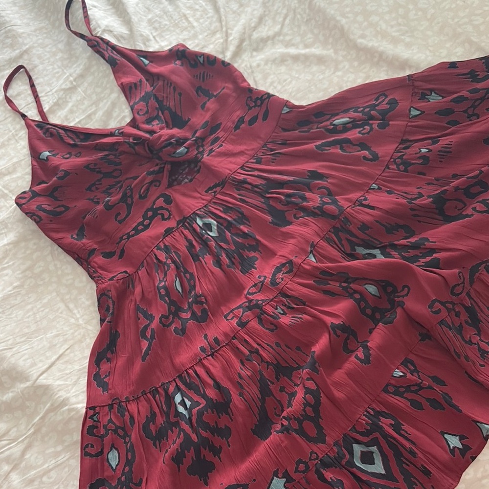 Angie Red and Black Textured Dress